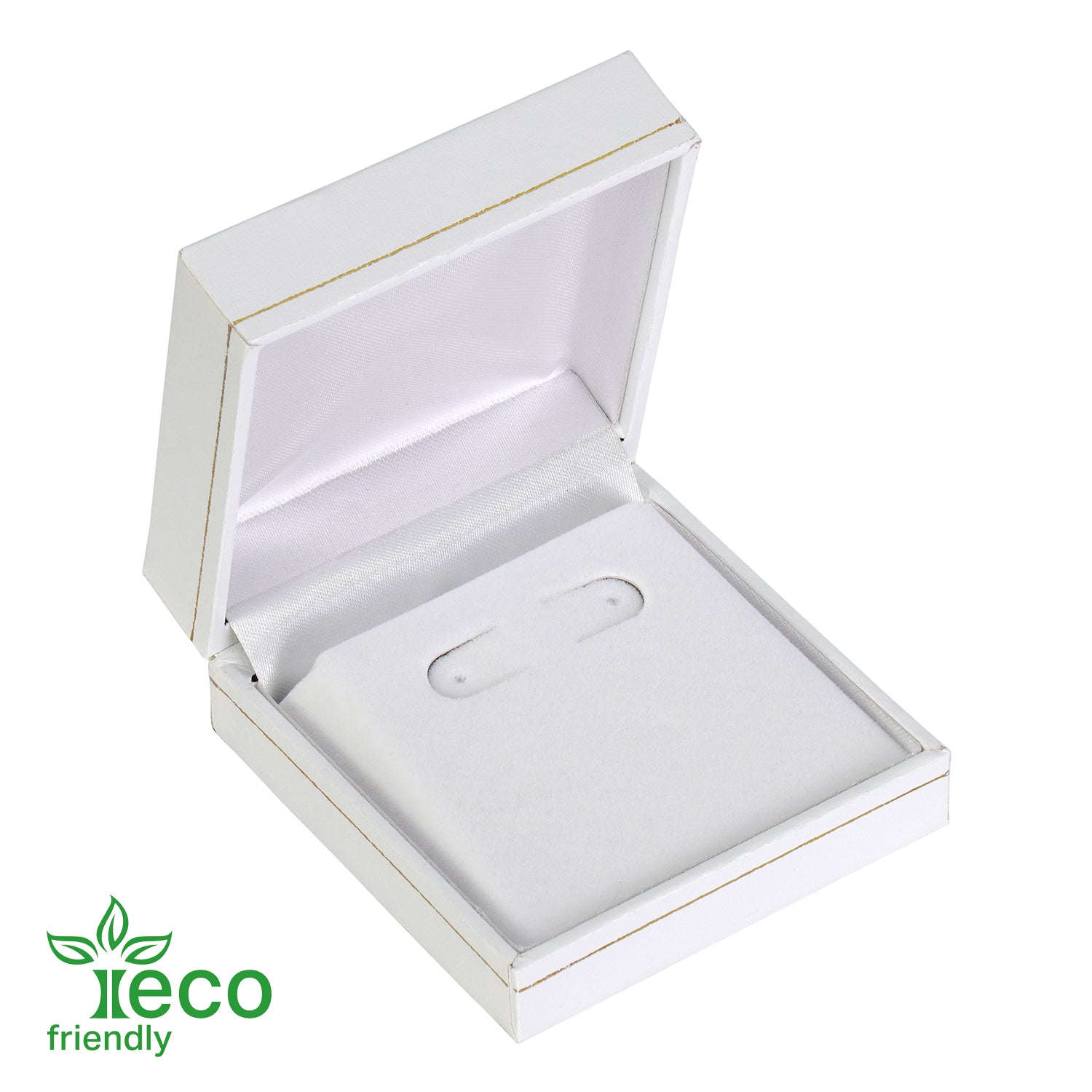 Eco-Friendly Paper-Covered Hoop Earring Box with Gold Accent