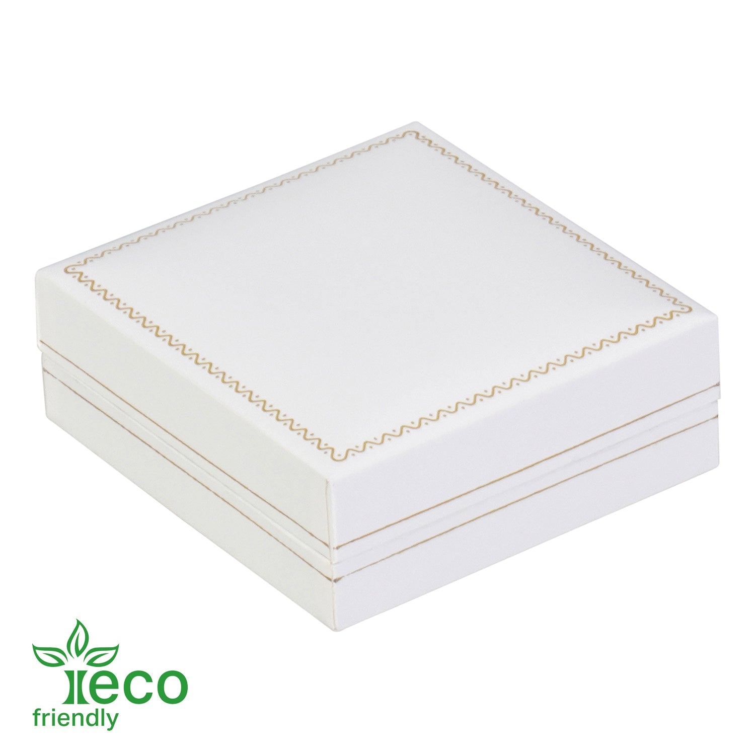 Eco-Friendly Plastic Hoop Earring Box, Paper-Covered with Gold Accent