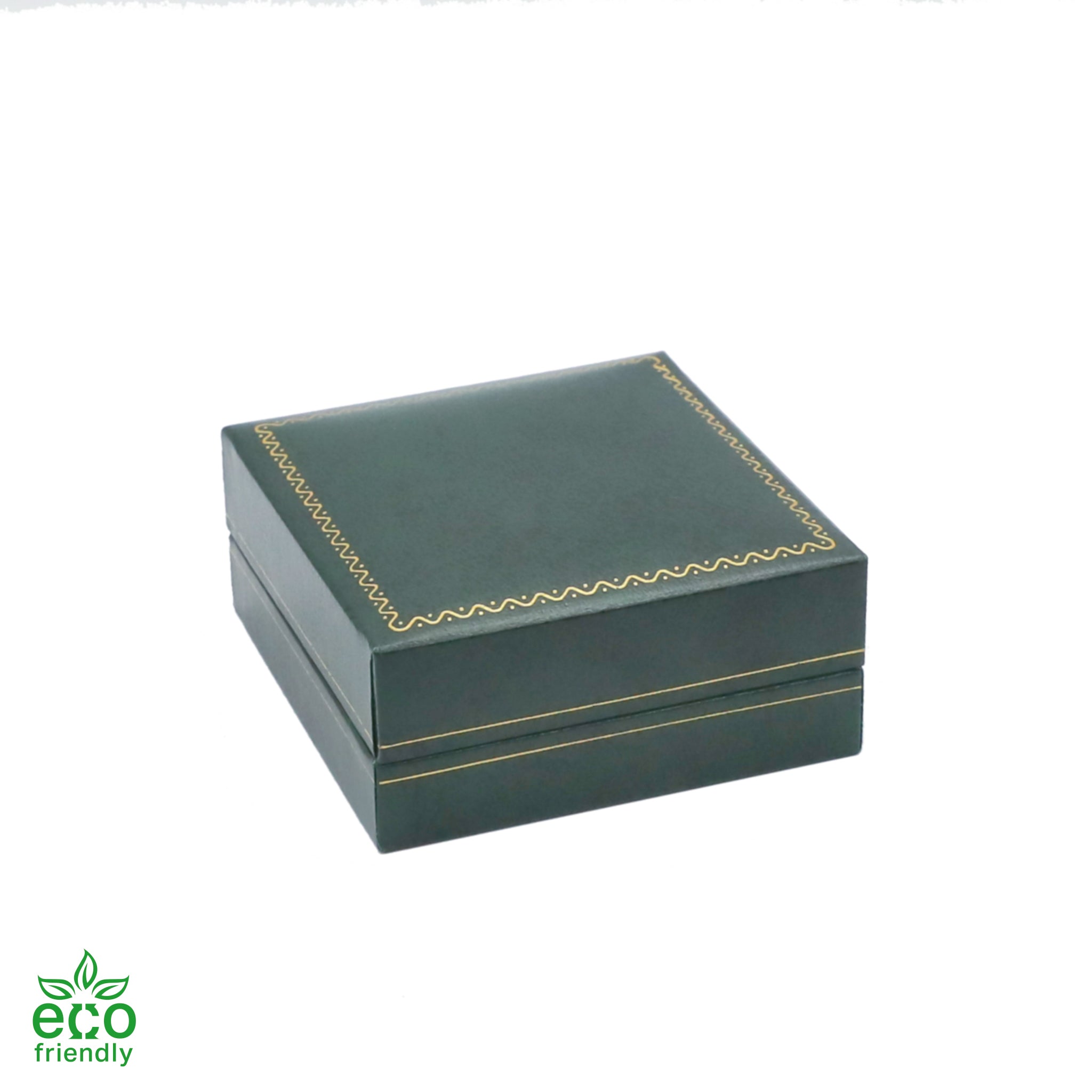 Eco-Friendly Paper-Covered French Clip Earring Box with Gold Accent