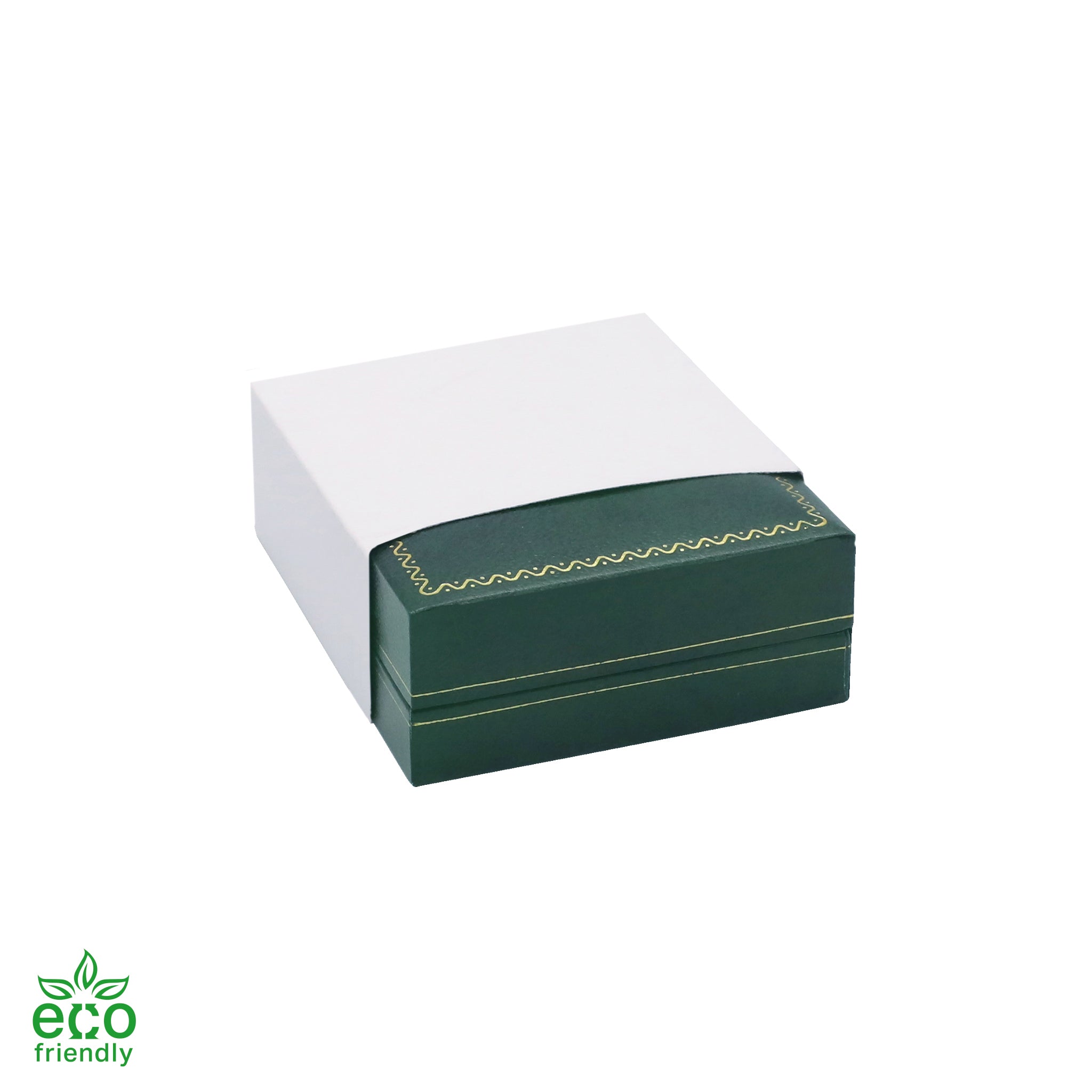 Eco-Friendly Paper-Covered French Clip Earring Box with Gold Accent