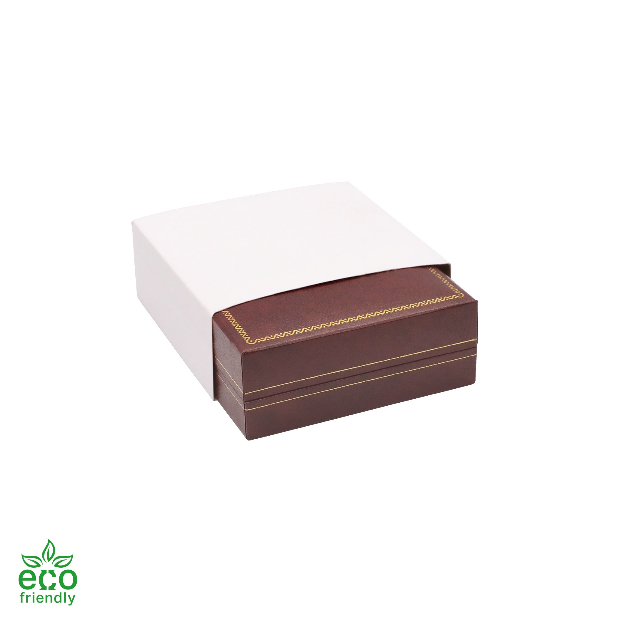 Eco-Friendly Paper-Covered French Clip Earring Box with Gold Accent