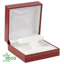 Eco-Friendly Plastic French Clip Earring Box, Paper-Covered with Gold Accent