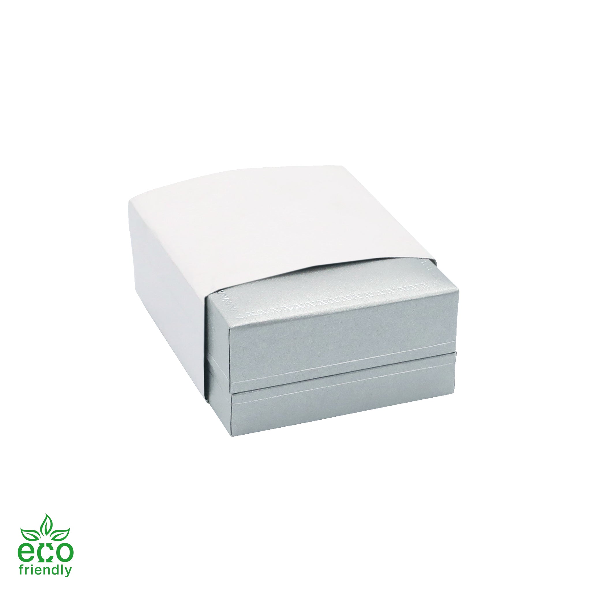 Eco-Friendly Paper-Covered French Clip Earring Box with Gold Accent