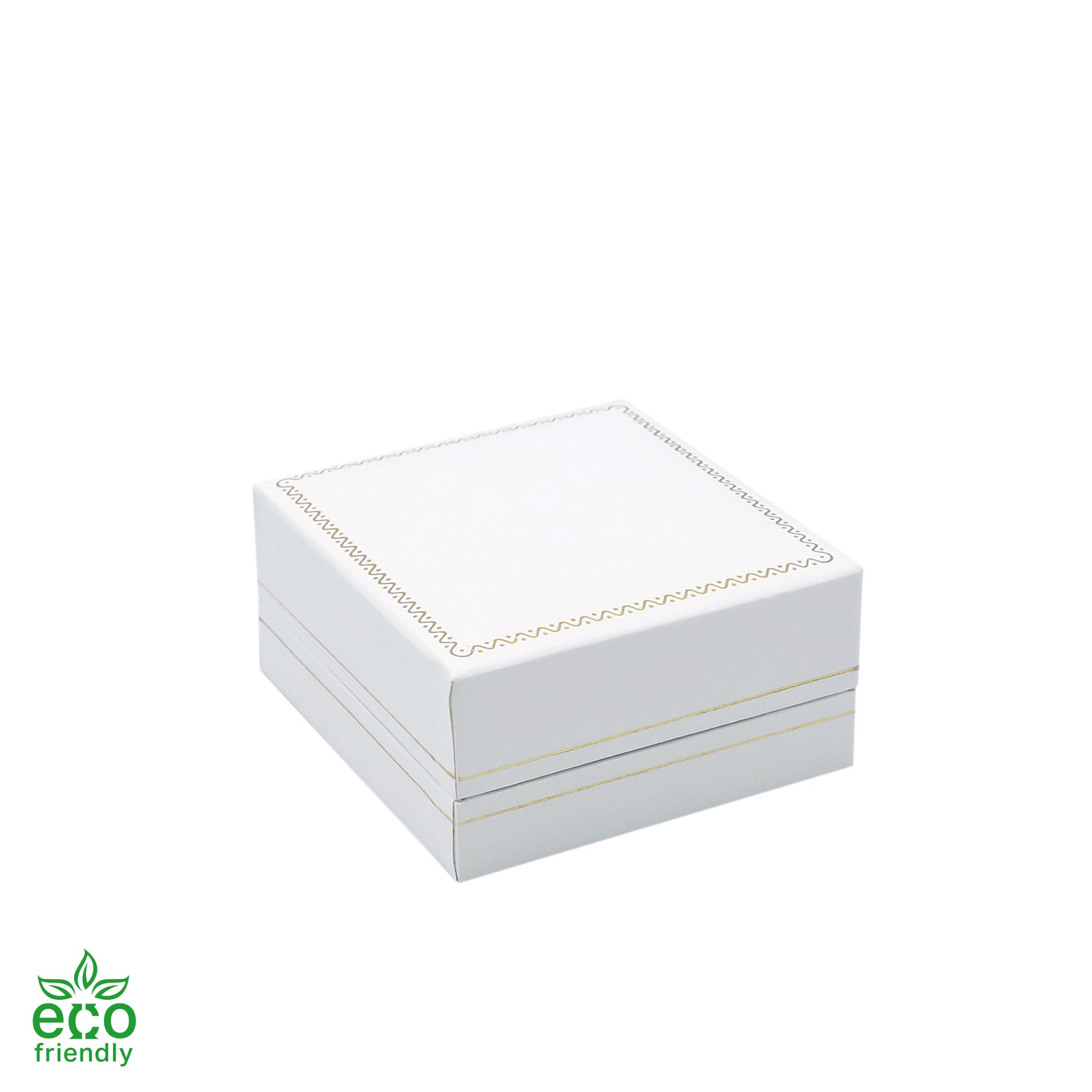 Eco-Friendly Paper-Covered French Clip Earring Box with Gold Accent
