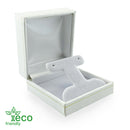Eco-Friendly Plastic French Clip Earring Box, Paper-Covered with Gold Accent