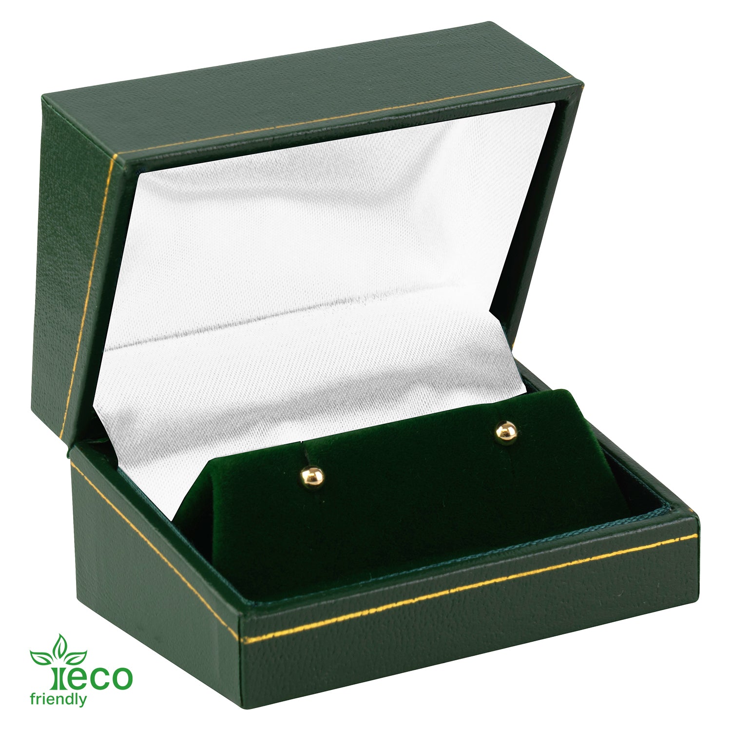 Eco-Friendly Paper Covered Large Cufflink Box with Gold Accent