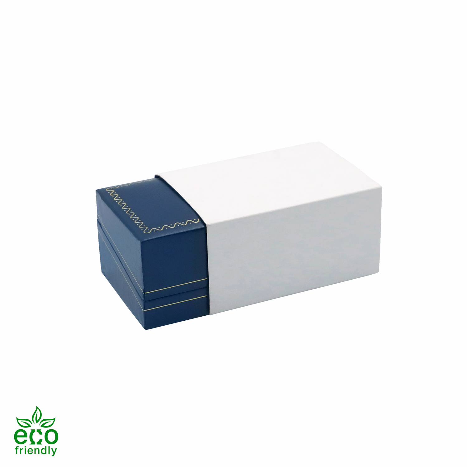 Eco-Friendly Paper Covered Large Cufflink Box with Gold Accent