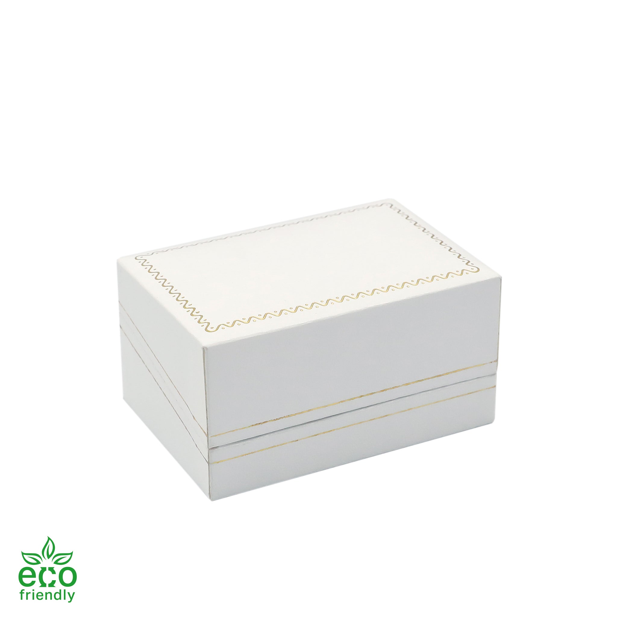 Eco-Friendly Paper Covered Large Cufflink Box with Gold Accent