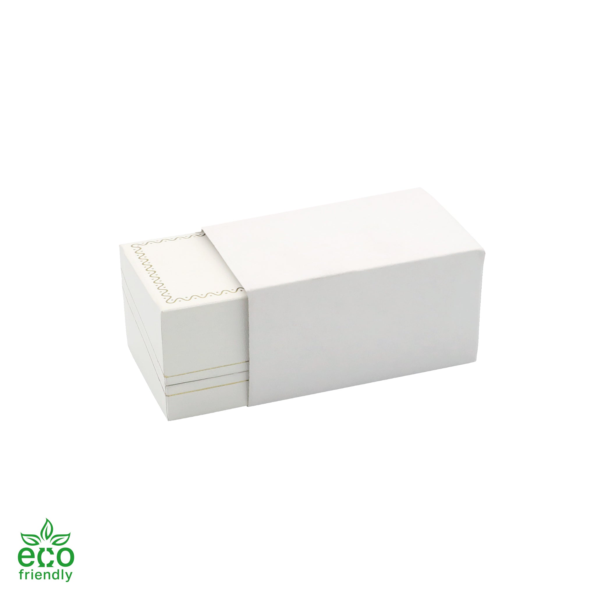 Eco-Friendly Paper Covered Large Cufflink Box with Gold Accent