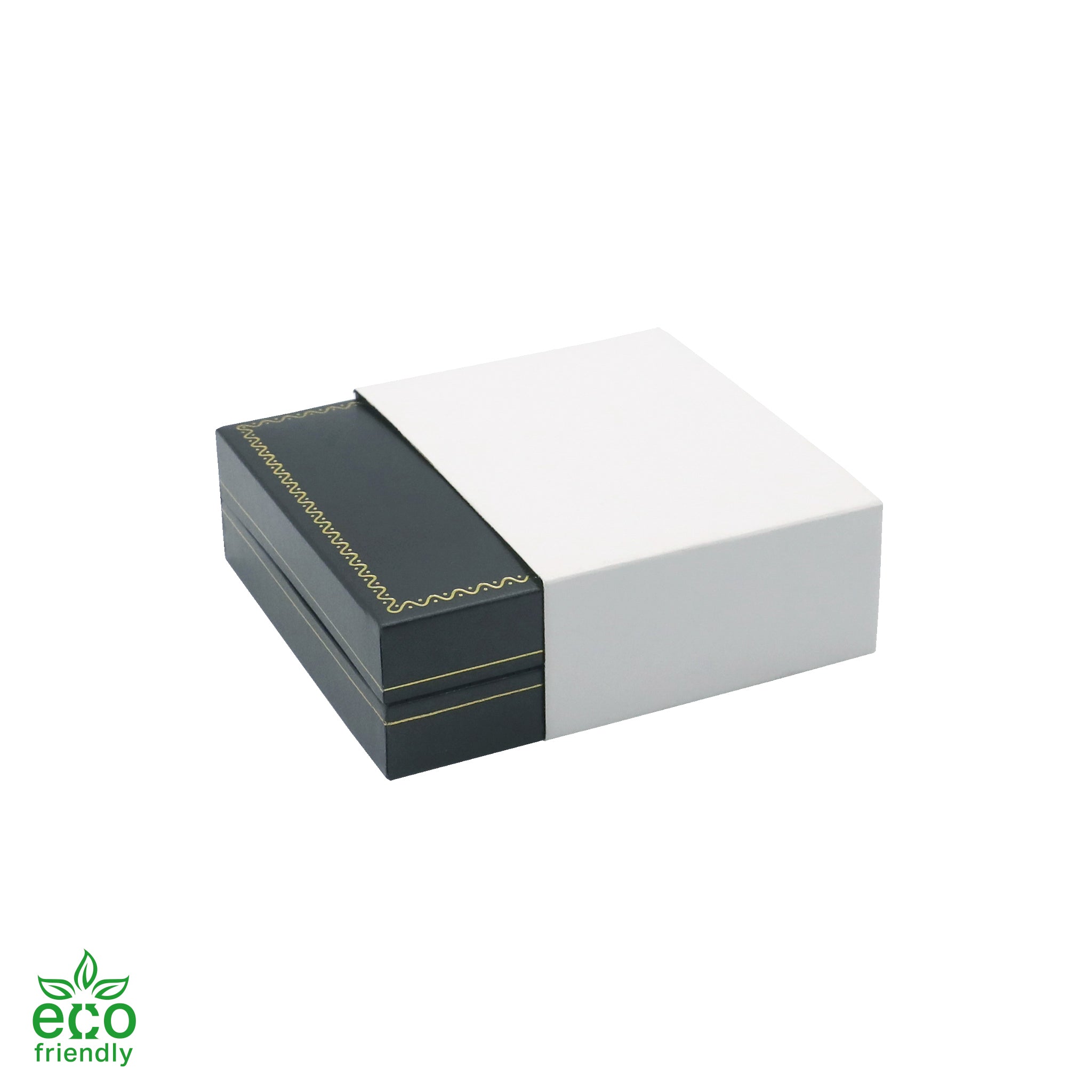 Eco-Friendly Paper-Covered Large Pendant Box with Gold Accent