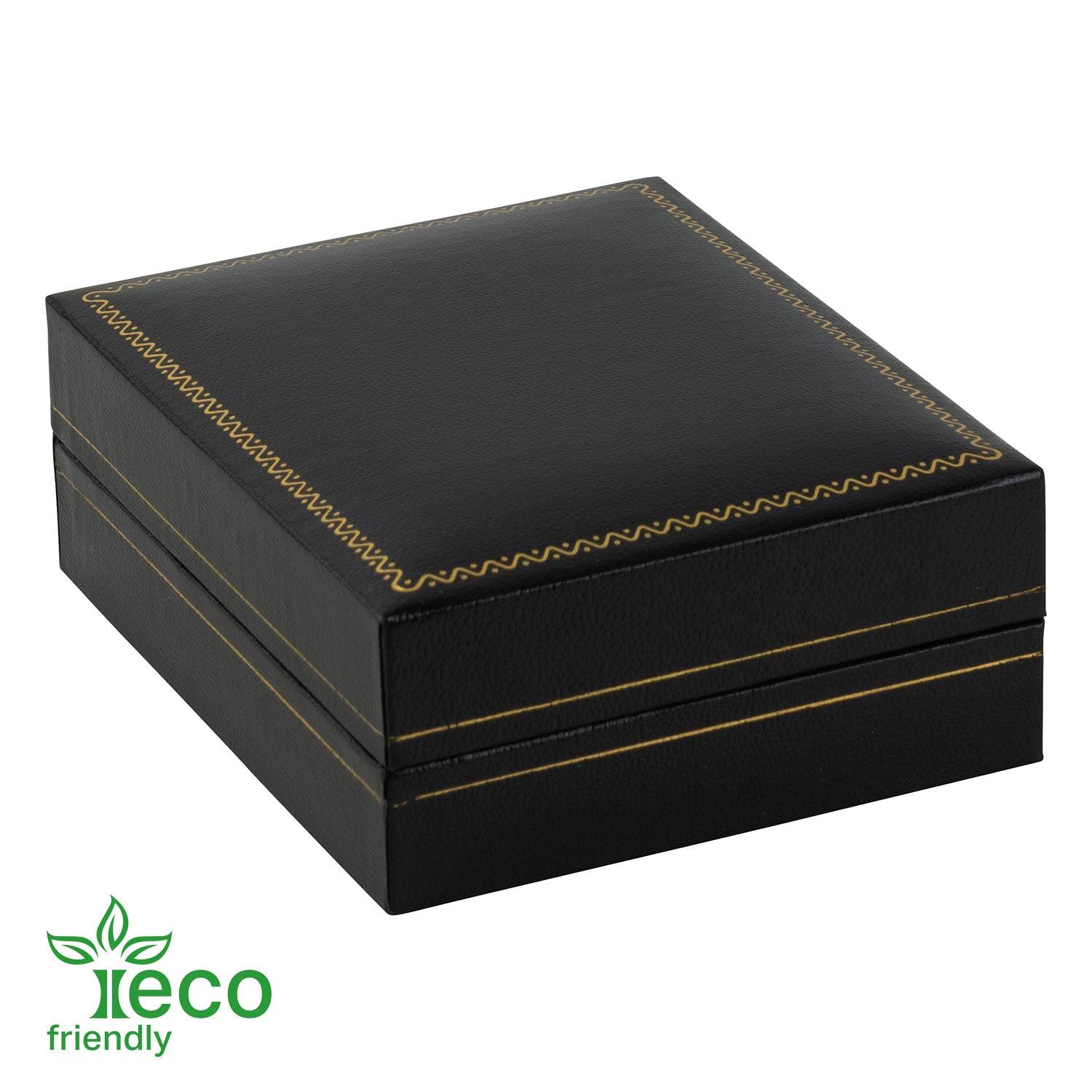 Eco-Friendly Paper-Covered Large Pendant Box with Gold Accent