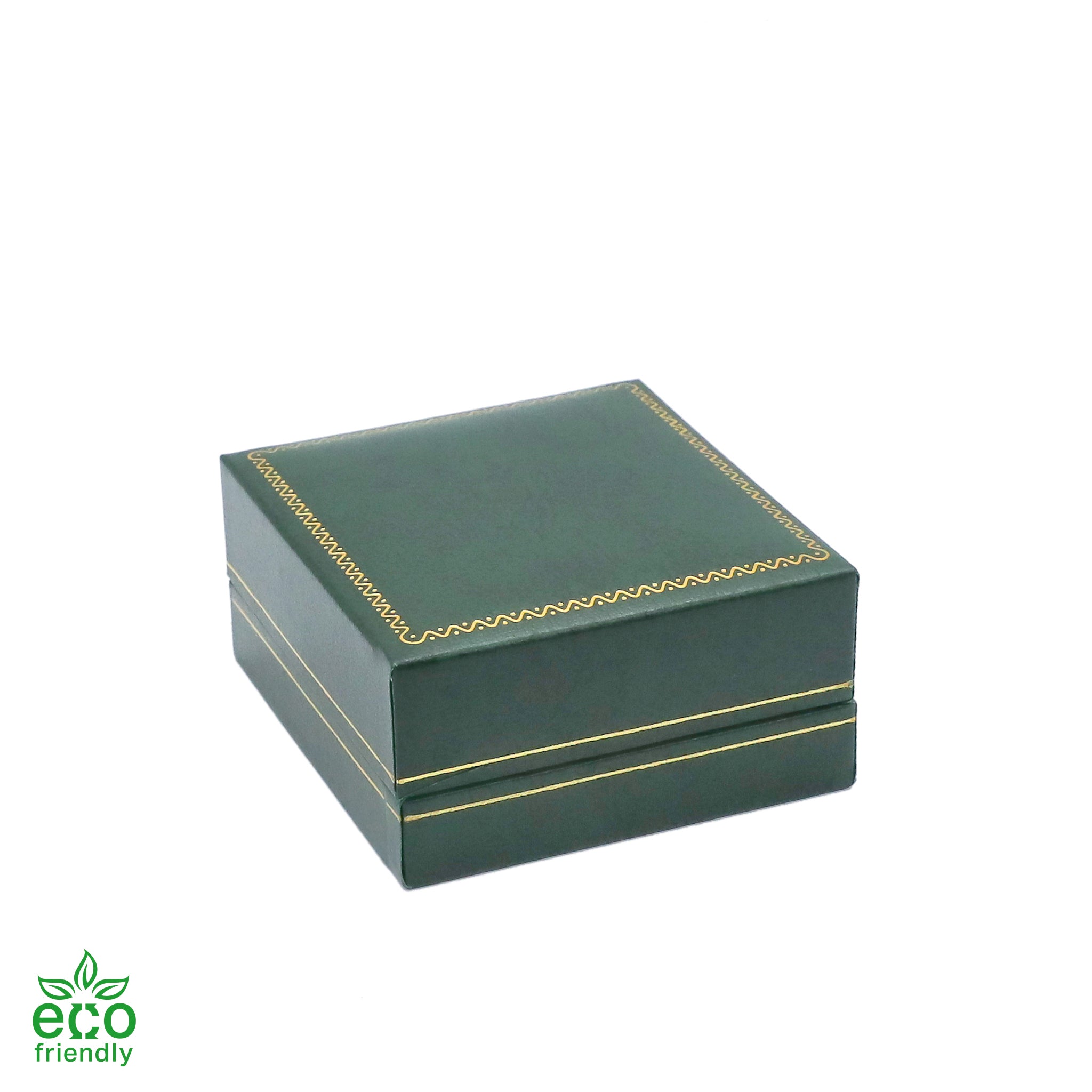 Eco-Friendly Paper-Covered Large Pendant Box with Gold Accent