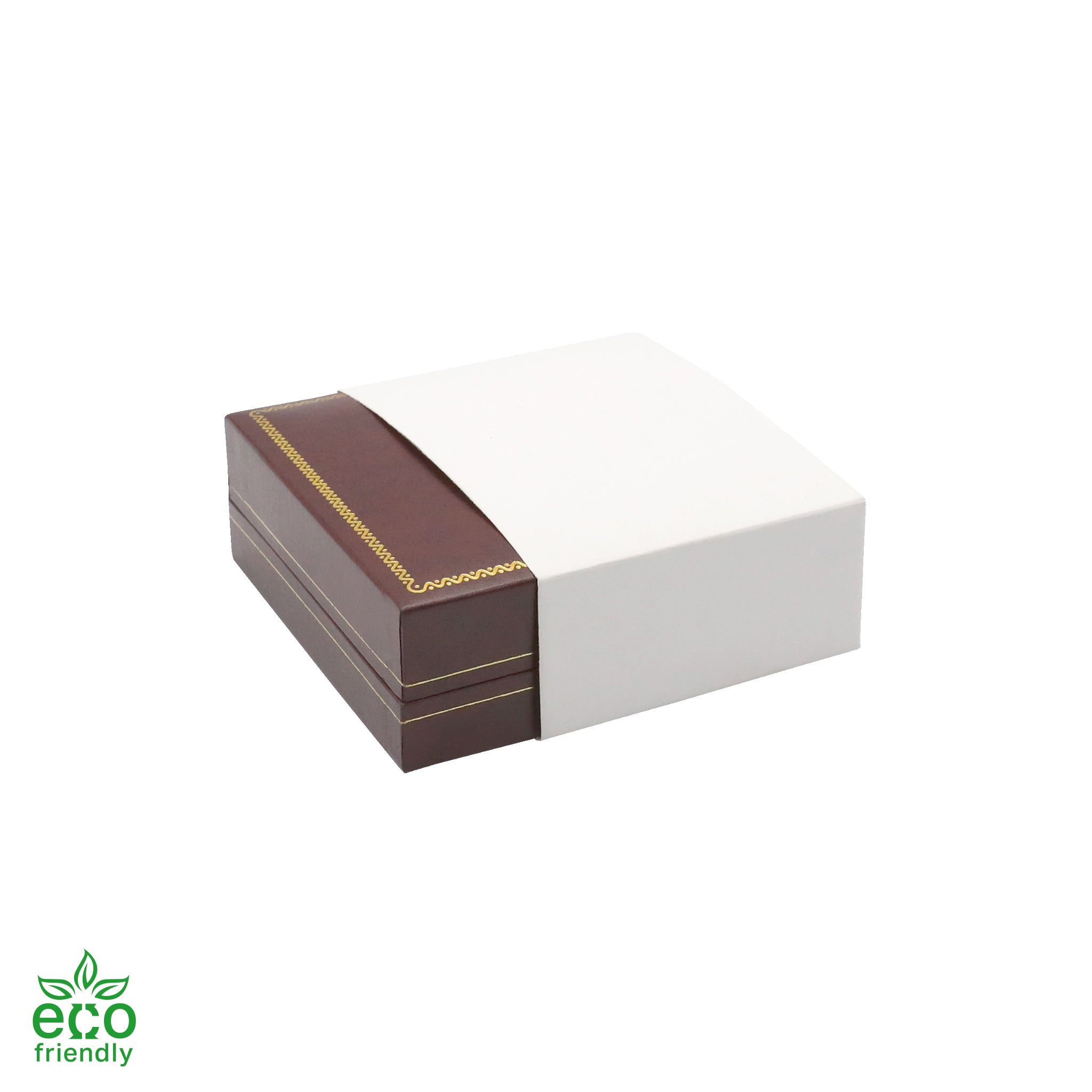 Eco-Friendly Paper-Covered Large Pendant Box with Gold Accent