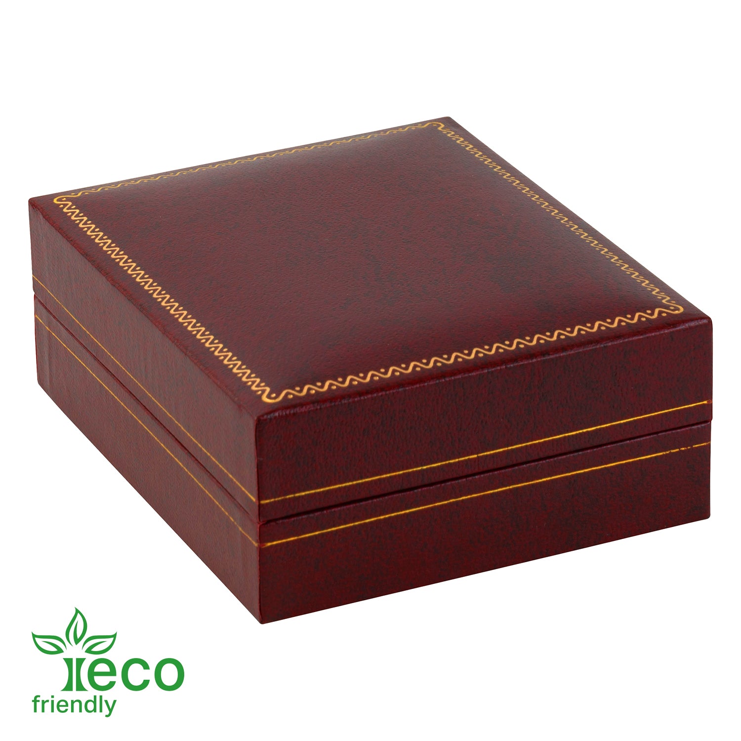 Eco-Friendly Paper-Covered Large Pendant Box with Gold Accent