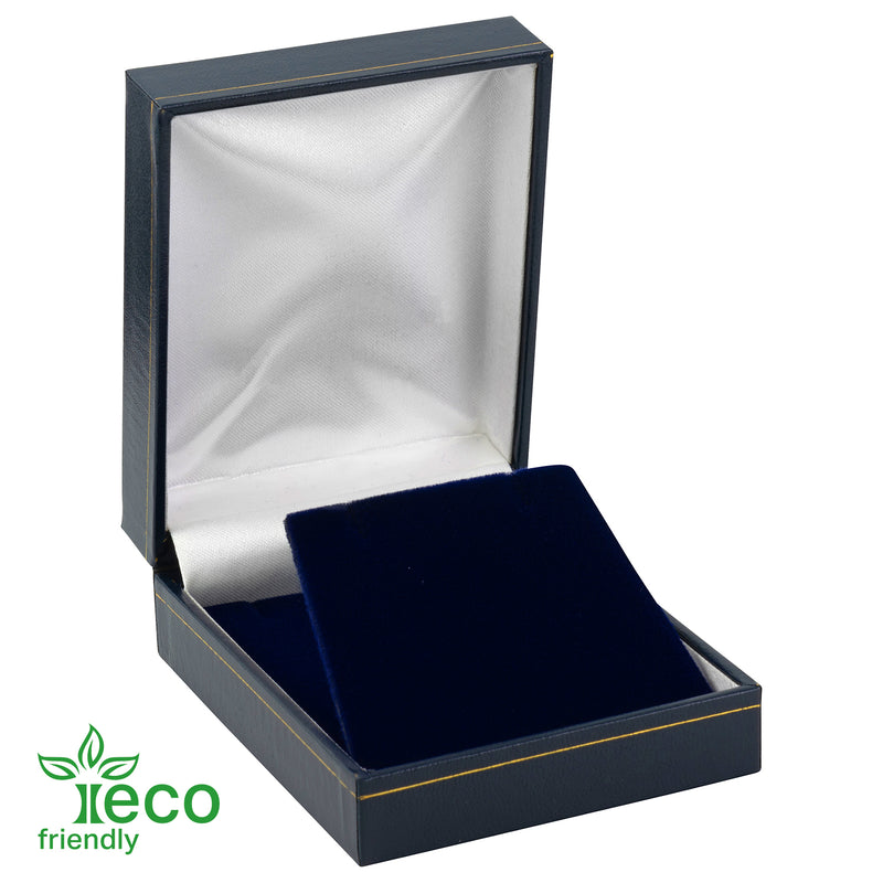 Eco-Friendly Plastic Large Pendant Box, Paper-Covered with Gold Accent