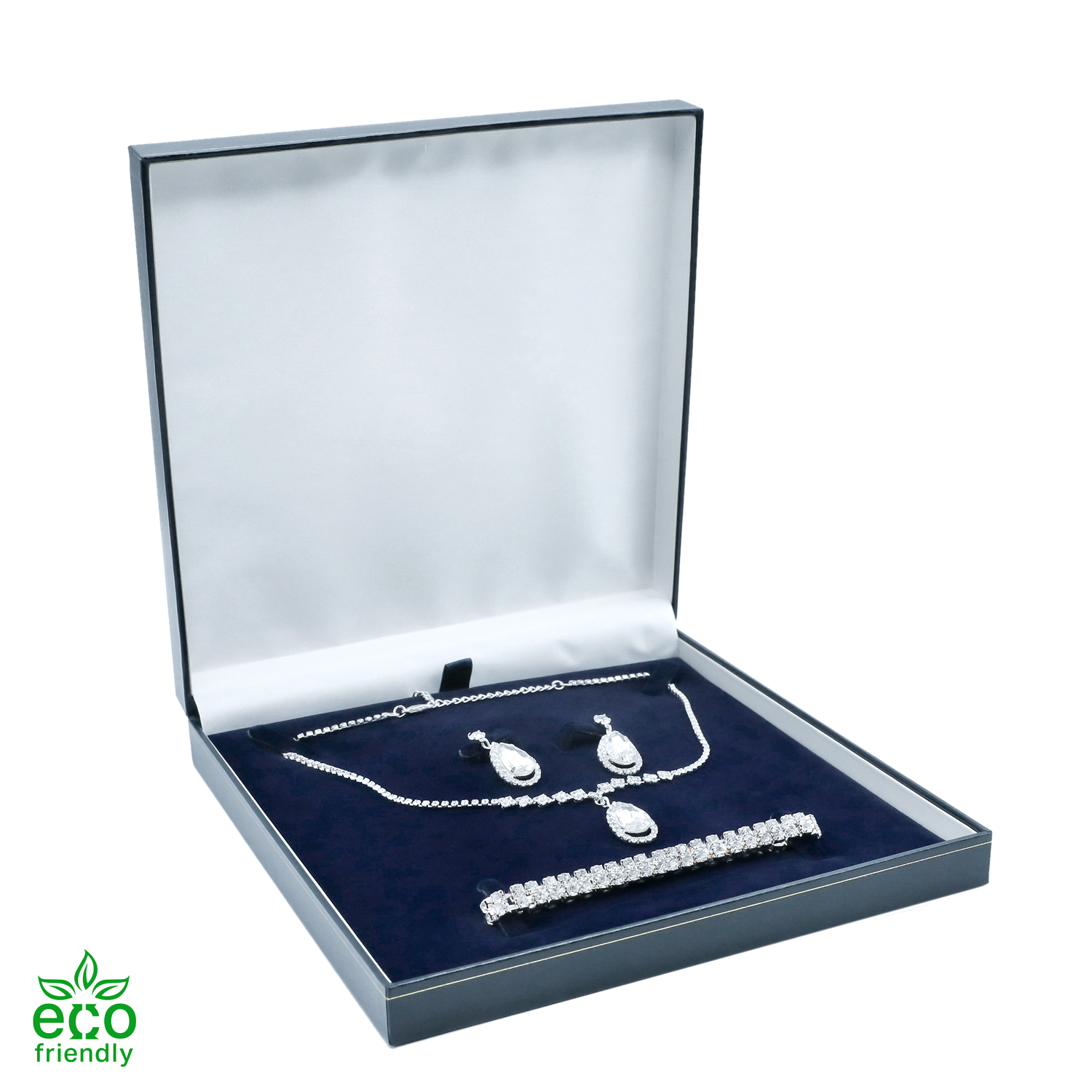 Eco-Friendly Paper-Covered Large Set Box with Gold Accent