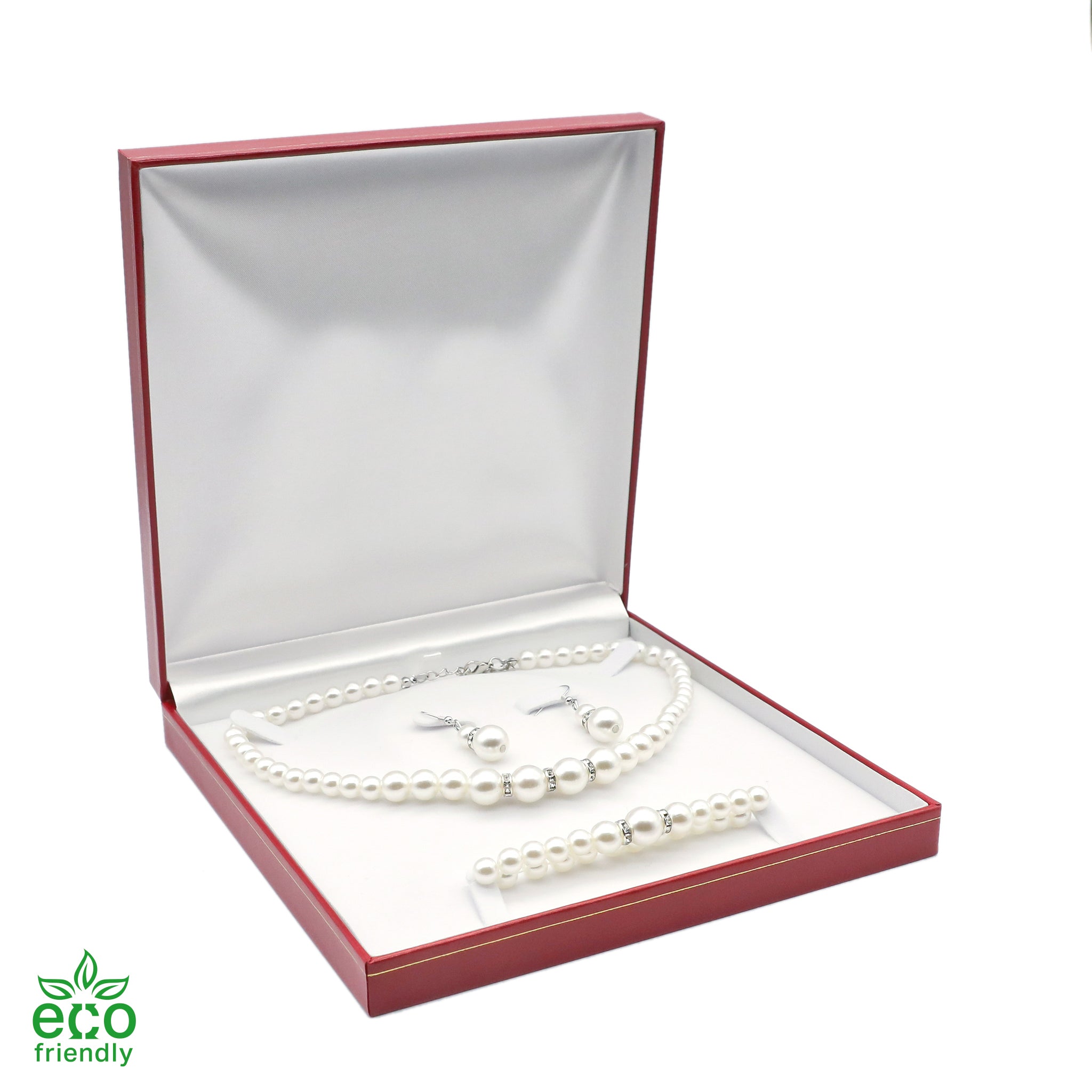 Eco-Friendly Paper-Covered Large Set Box with Gold Accent