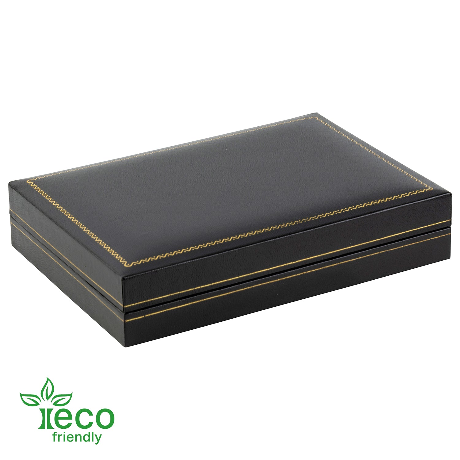 Eco-Friendly Paper-Covered Pearl Box with Gold Accent