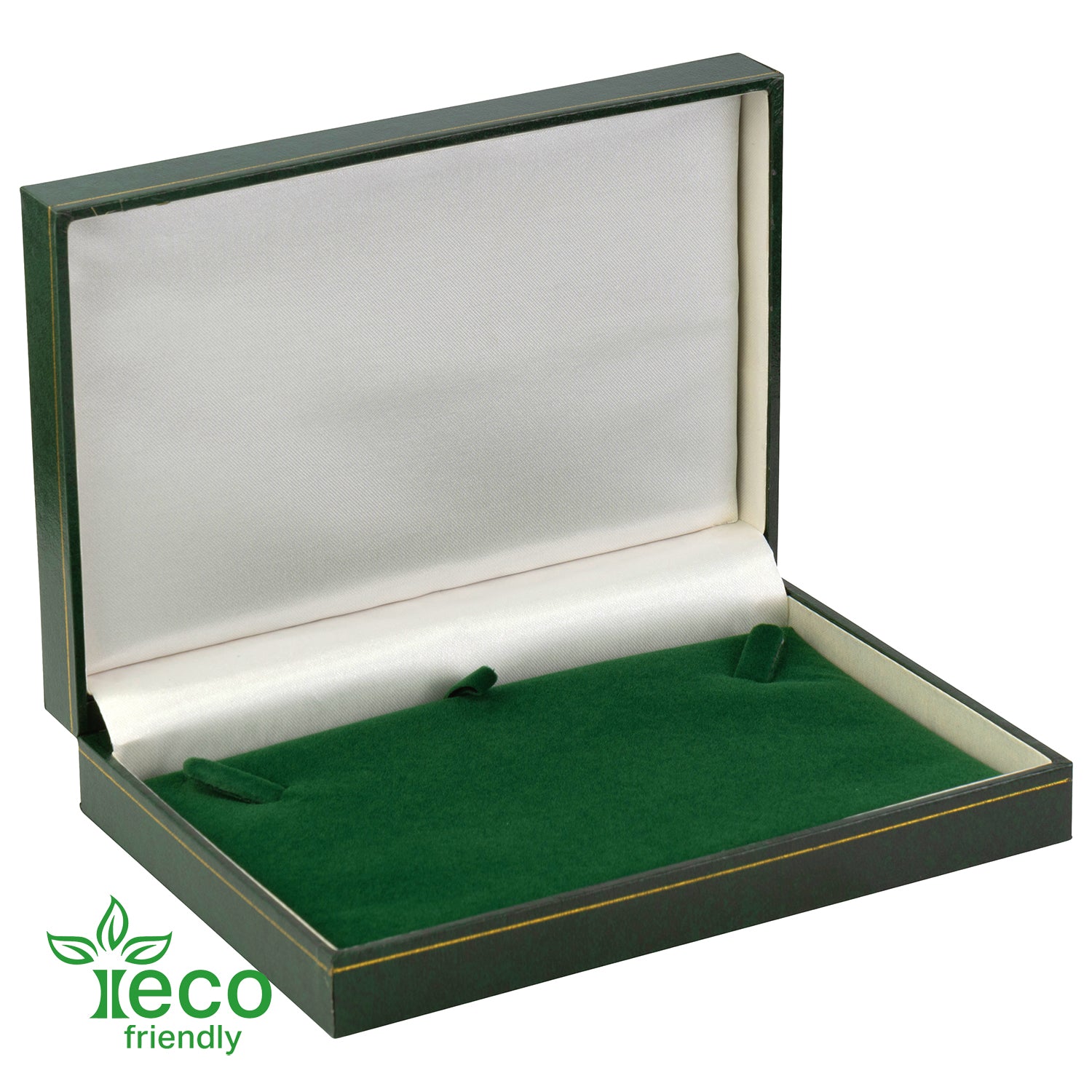 Eco-Friendly Paper-Covered Pearl Box with Gold Accent