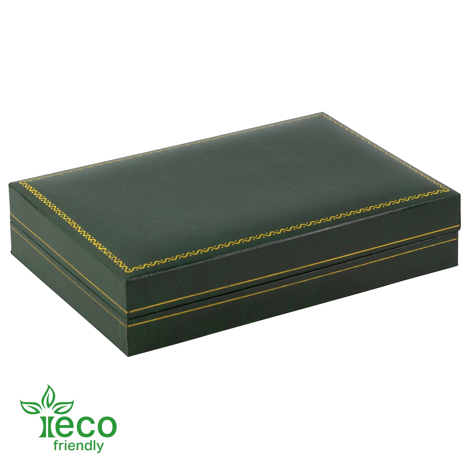 Eco-Friendly Paper-Covered Pearl Box with Gold Accent