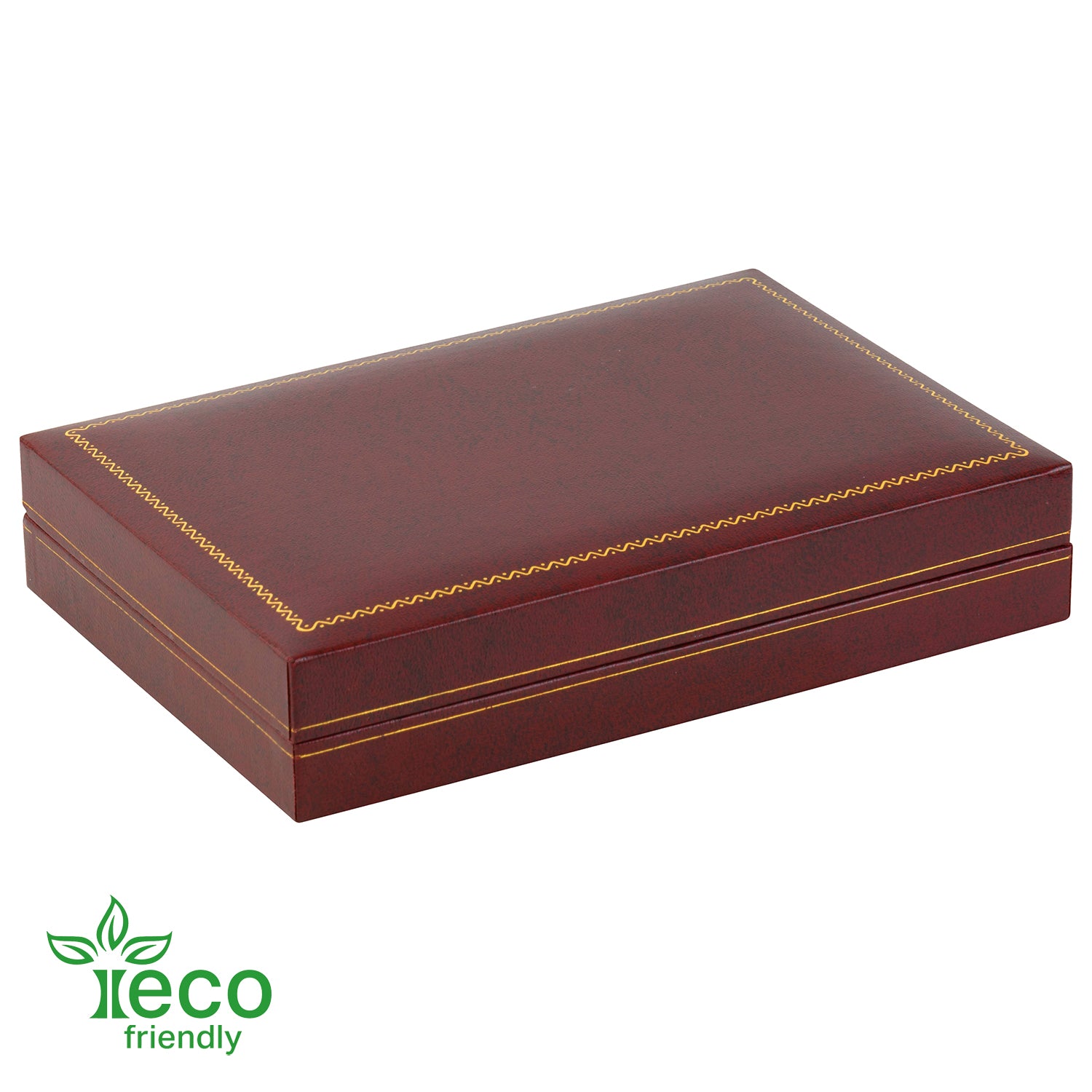 Eco-Friendly Paper-Covered Pearl Box with Gold Accent