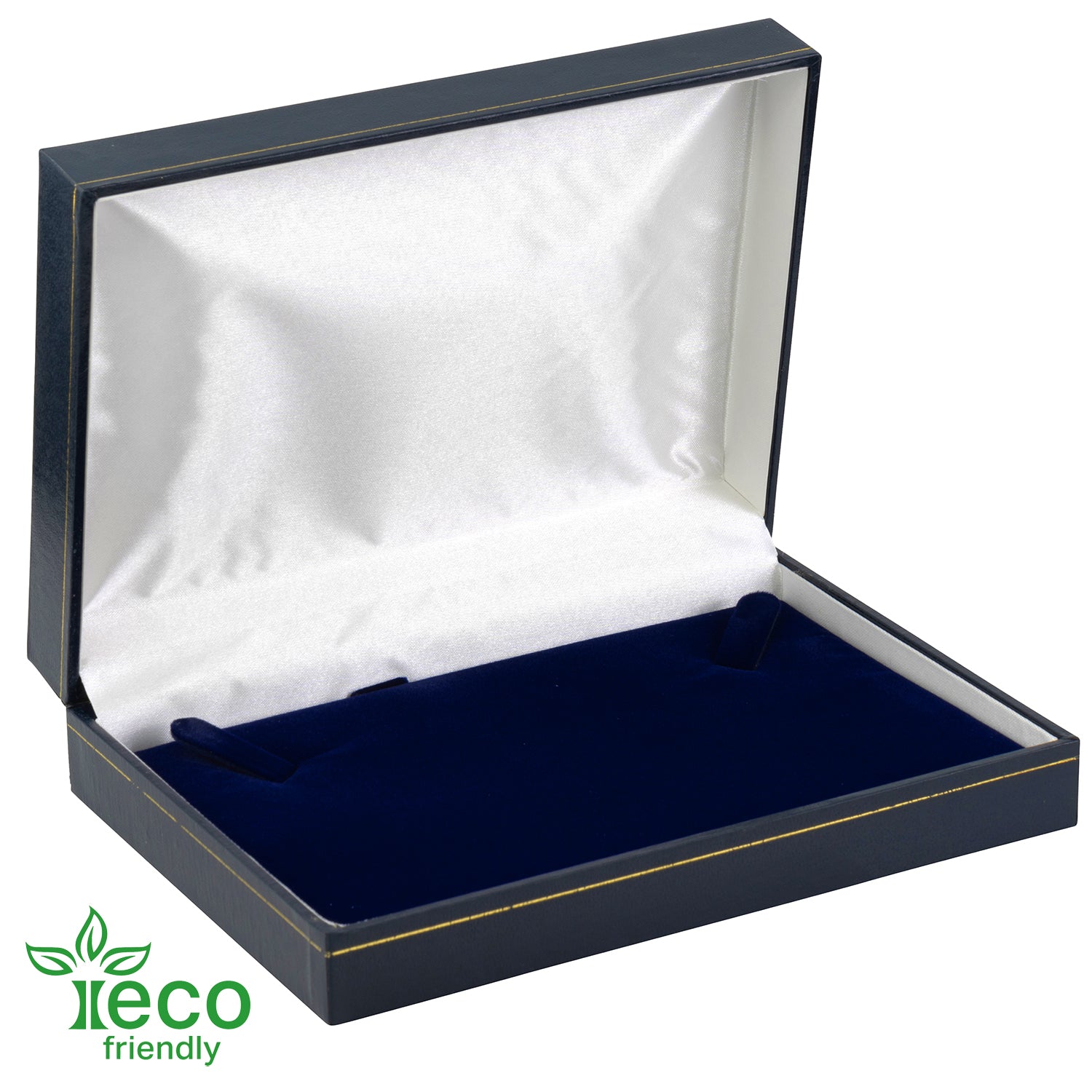 Eco-Friendly Paper-Covered Pearl Box with Gold Accent