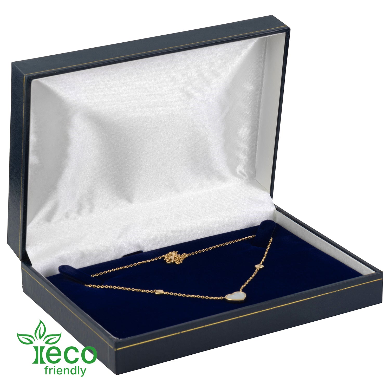 Eco-Friendly Plastic Pearl Box, Paper-Covered with Gold Accent