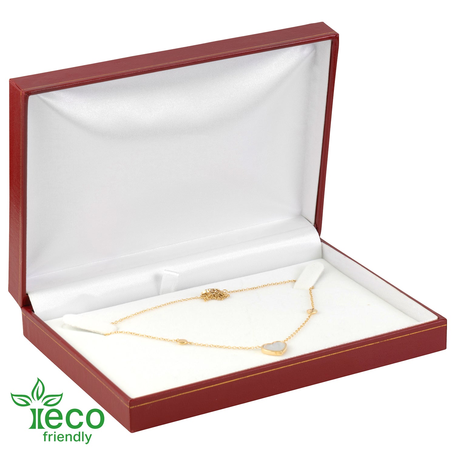 Eco-Friendly Plastic Pearl Box, Paper-Covered with Gold Accent