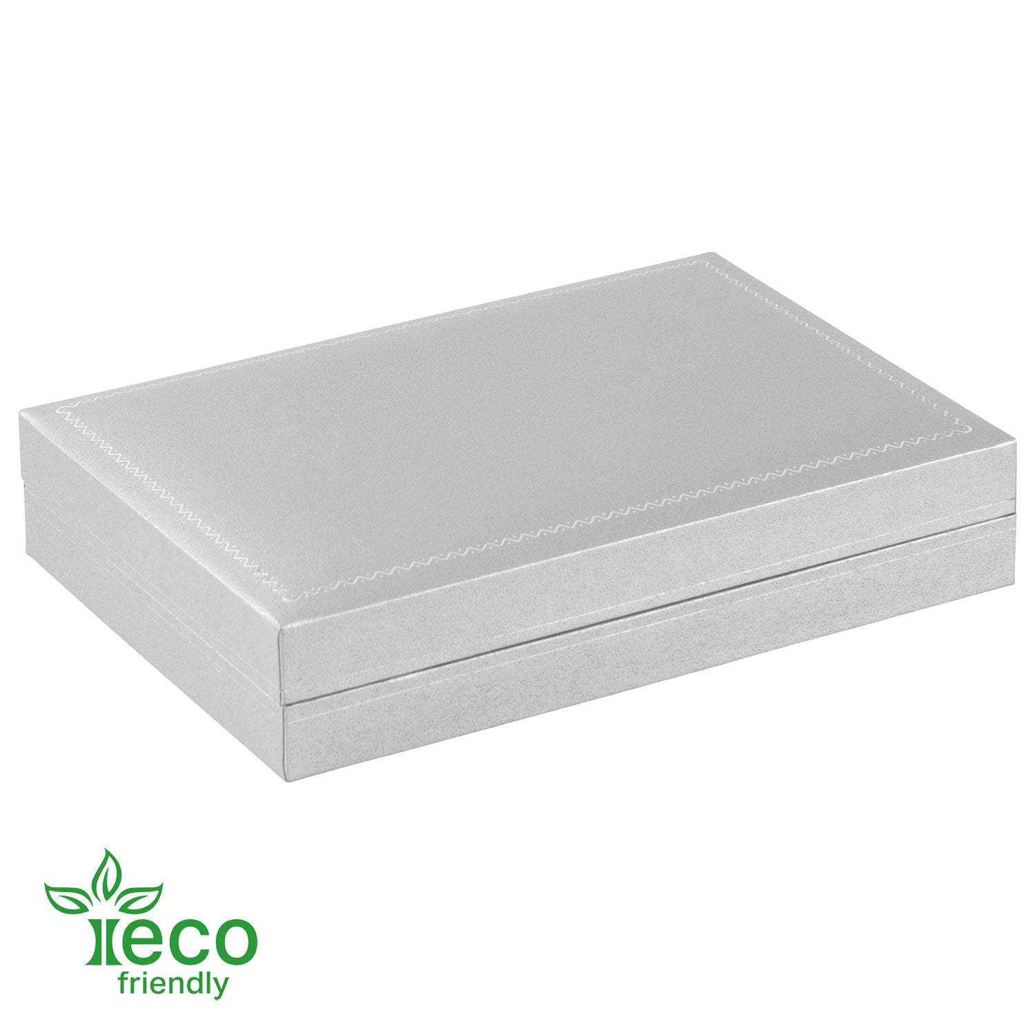 Eco-Friendly Paper-Covered Pearl Box with Gold Accent