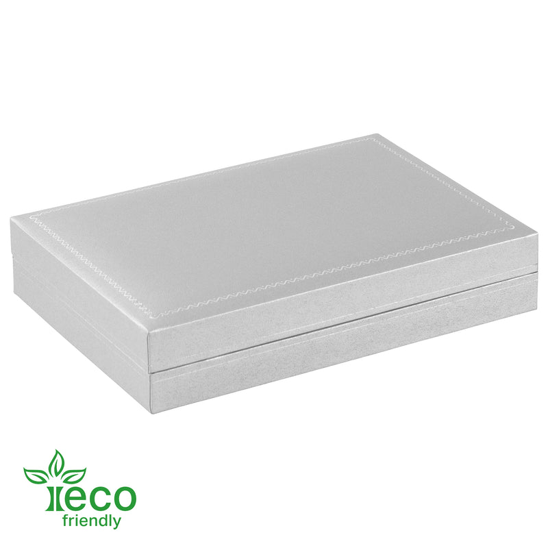 Eco-Friendly Plastic Pearl Box, Paper-Covered with Gold Accent