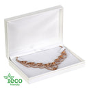 Eco-Friendly Plastic Pearl Box, Paper-Covered with Gold Accent