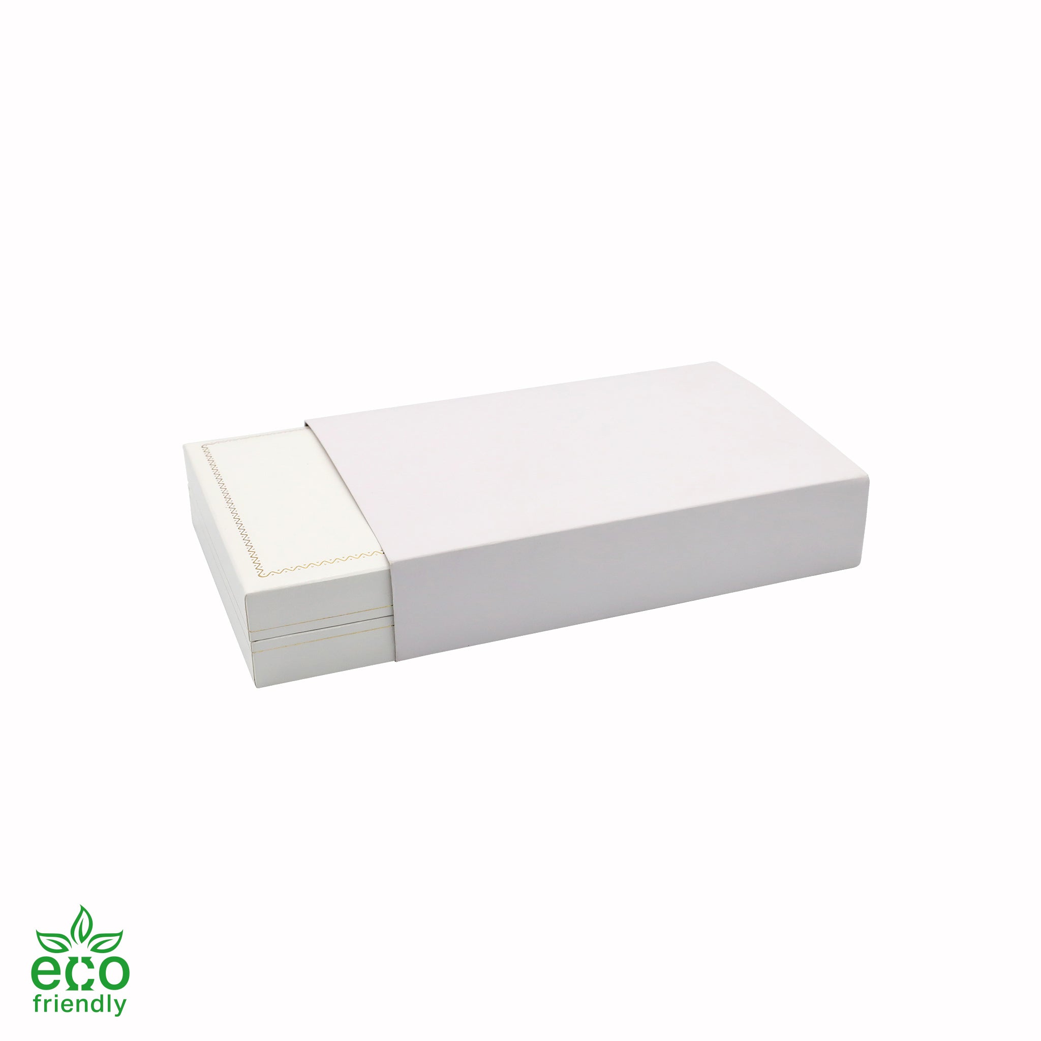 Eco-Friendly Paper-Covered Pearl Box with Gold Accent