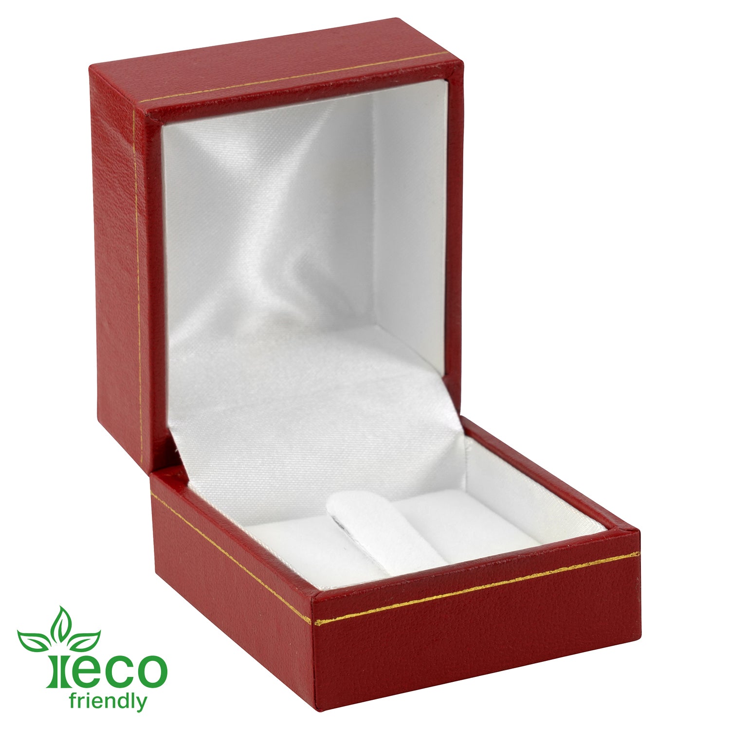 Eco-Friendly Plastic Clip Ring Box, Paper-Covered with Gold Accent