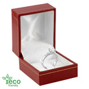 Eco-Friendly Plastic Clip Ring Box, Paper-Covered with Gold Accent