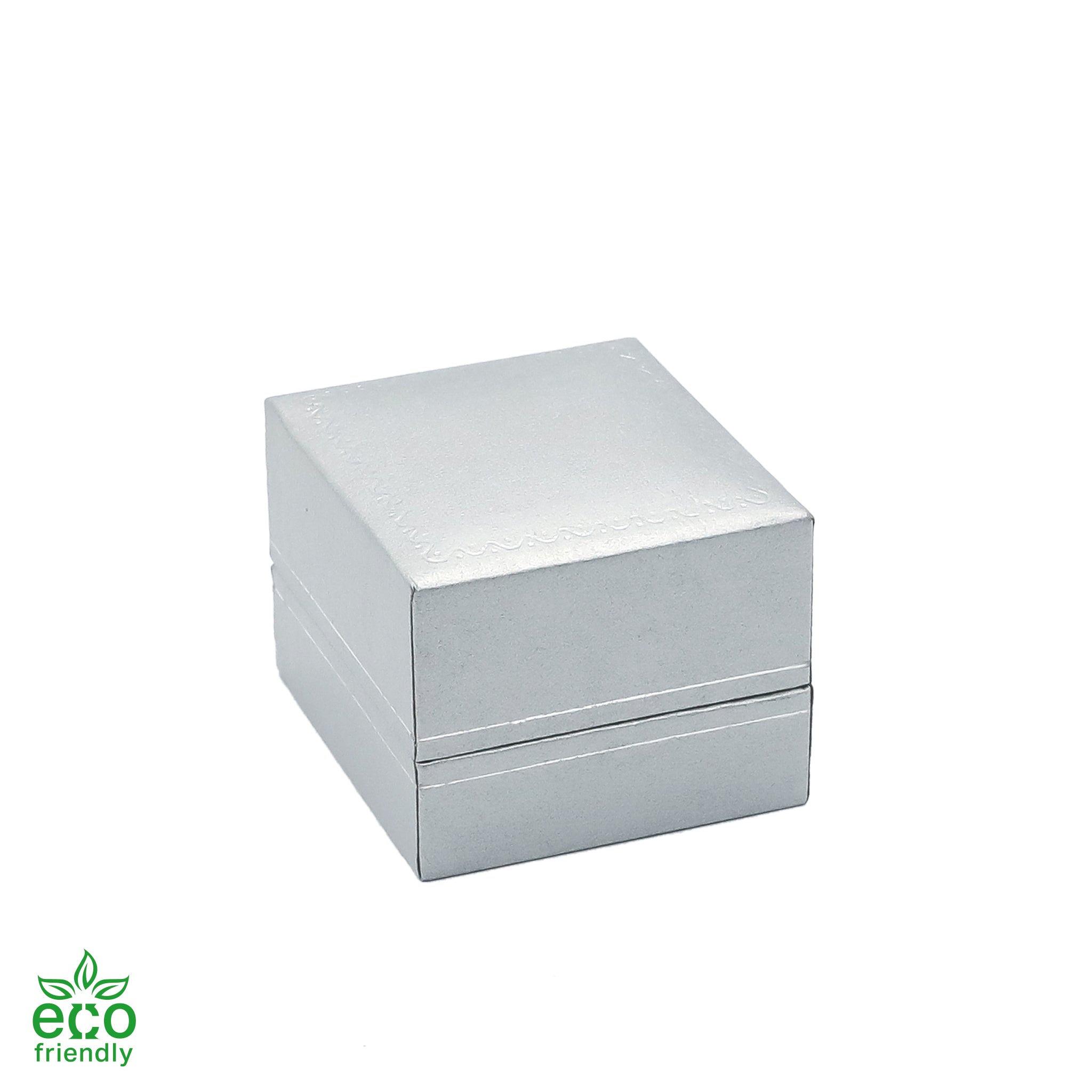 Eco-Friendly Paper-Covered Clip Ring Box with Gold Accent