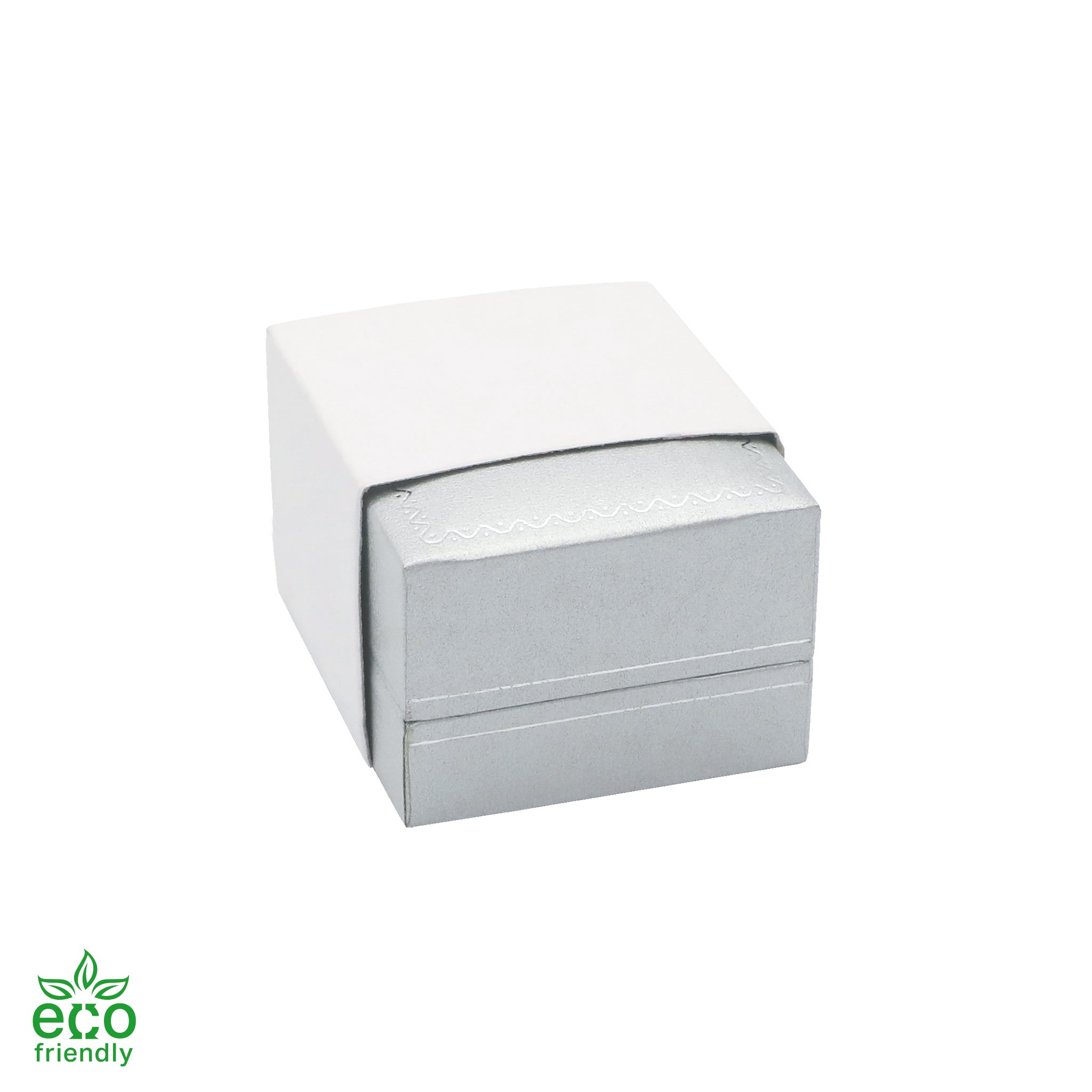 Eco-Friendly Paper-Covered Clip Ring Box with Gold Accent