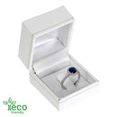 Eco-Friendly Plastic Clip Ring Box, Paper-Covered with Gold Accent