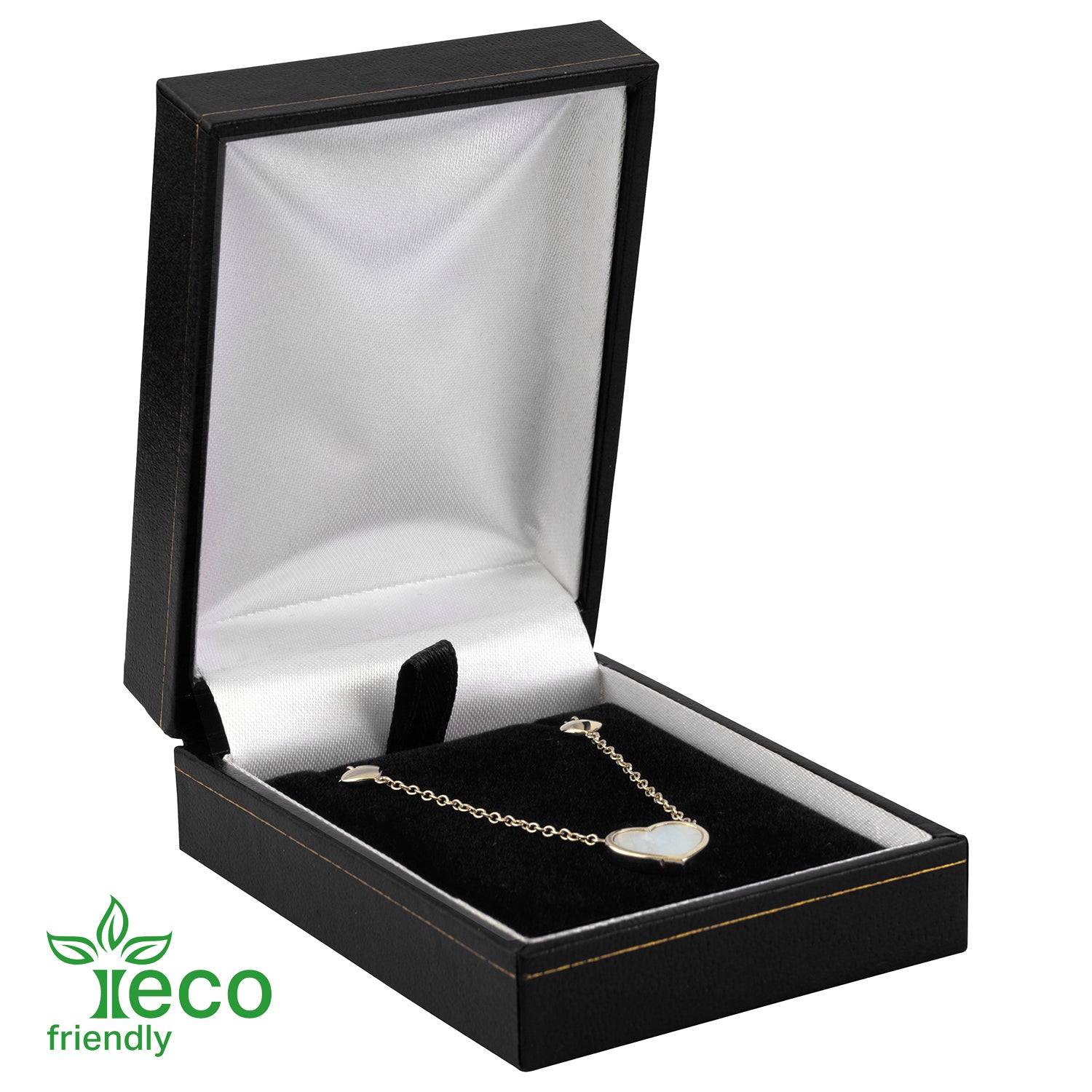 Eco-Friendly Paper-Covered Pendant Box with Gold Accent