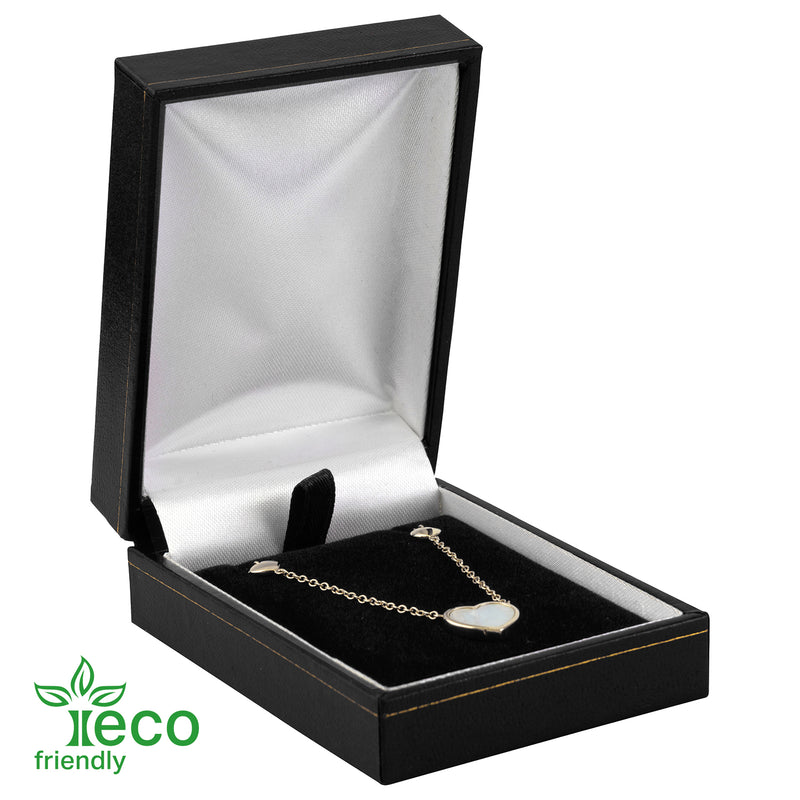 Eco-Friendly Plastic Pendant Box, Paper-Covered with Gold Accent