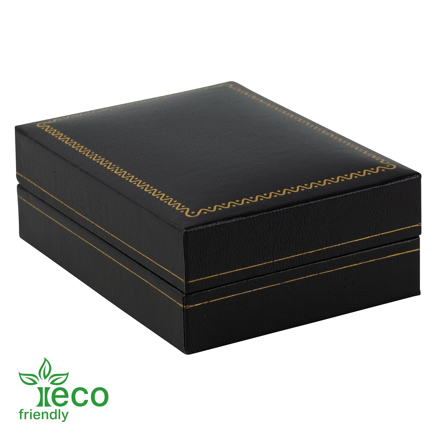 Eco-Friendly Paper-Covered Pendant Box with Gold Accent