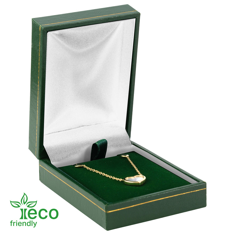 Eco-Friendly Plastic Pendant Box, Paper-Covered with Gold Accent