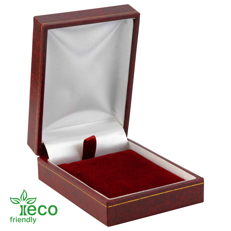 Eco-Friendly Plastic Pendant Box, Paper-Covered with Gold Accent