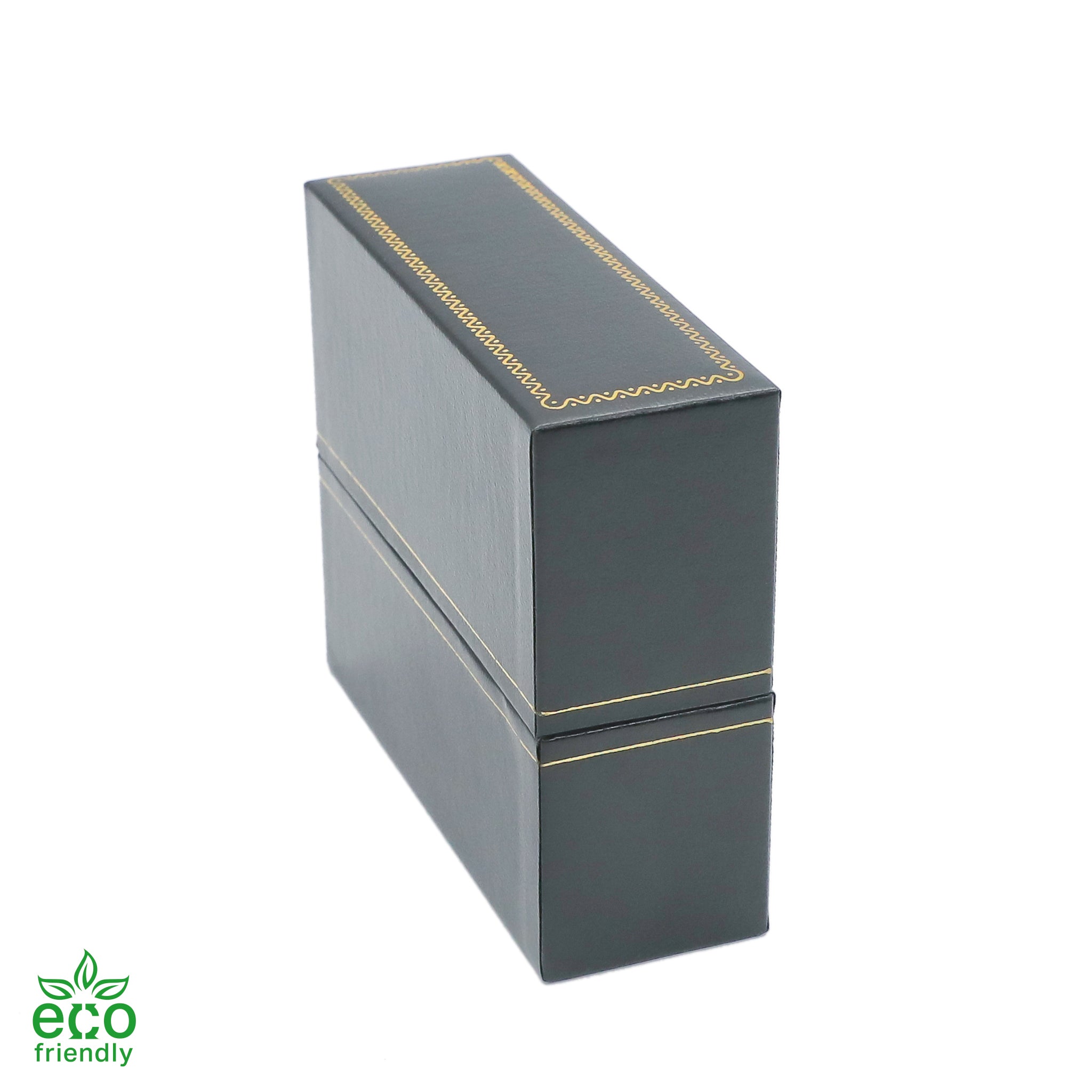 Eco-Friendly Paper-Covered Standing Bangle Box with Gold Accent