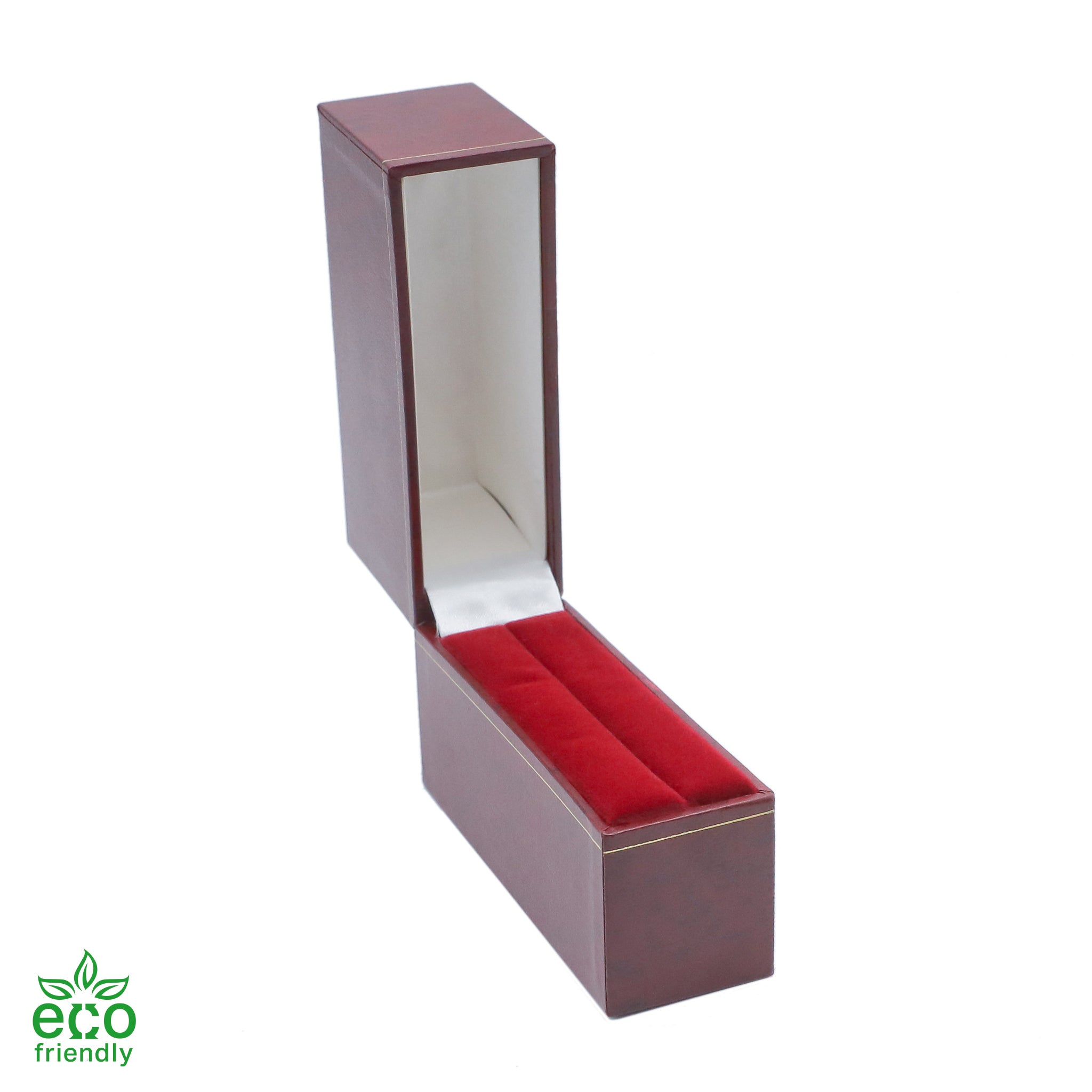 Eco-Friendly Paper-Covered Standing Bangle Box with Gold Accent
