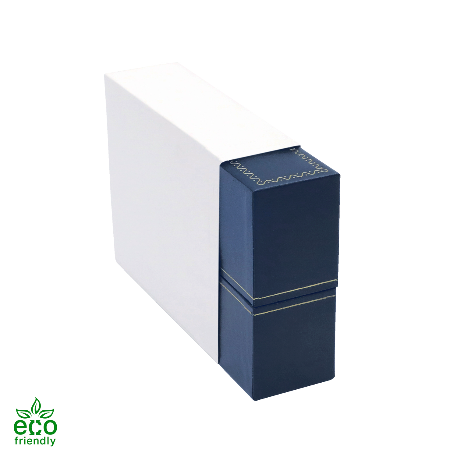 Eco-Friendly Paper-Covered Standing Bangle Box with Gold Accent