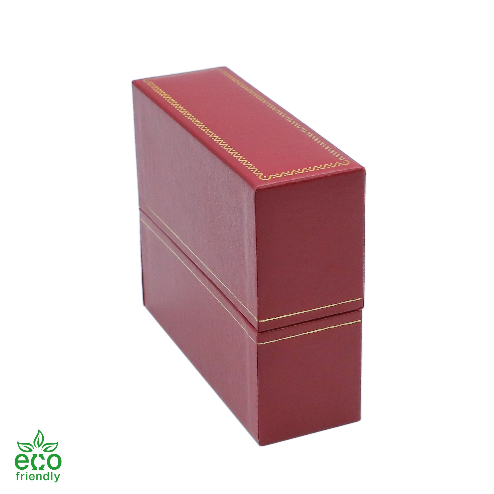 Eco-Friendly Paper-Covered Standing Bangle Box with Gold Accent
