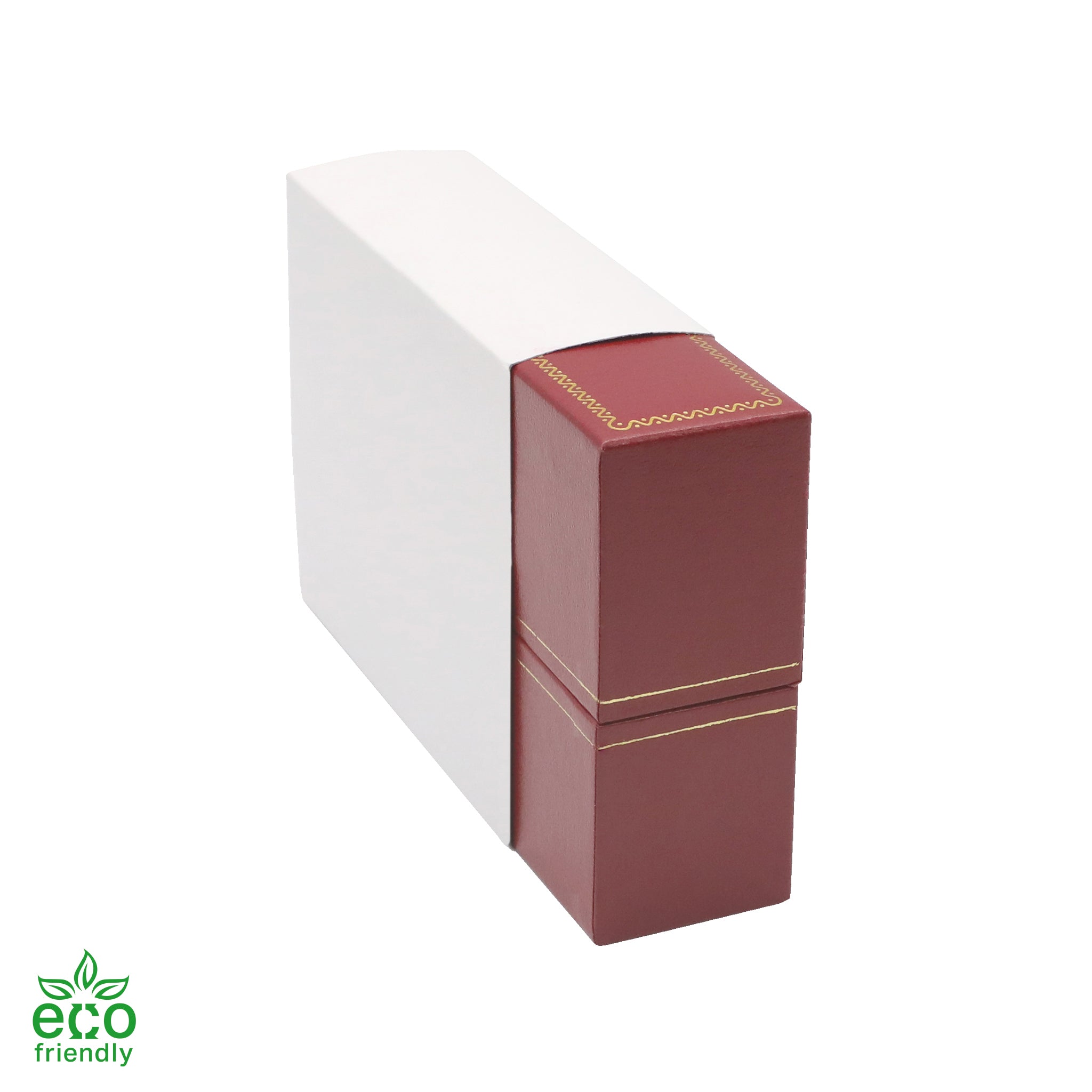 Eco-Friendly Paper-Covered Standing Bangle Box with Gold Accent