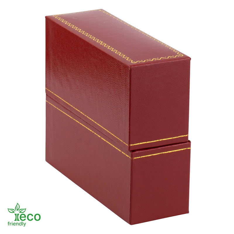 Eco-Friendly Plastic Standing Bangle Box, Paper-Covered with Gold Accent