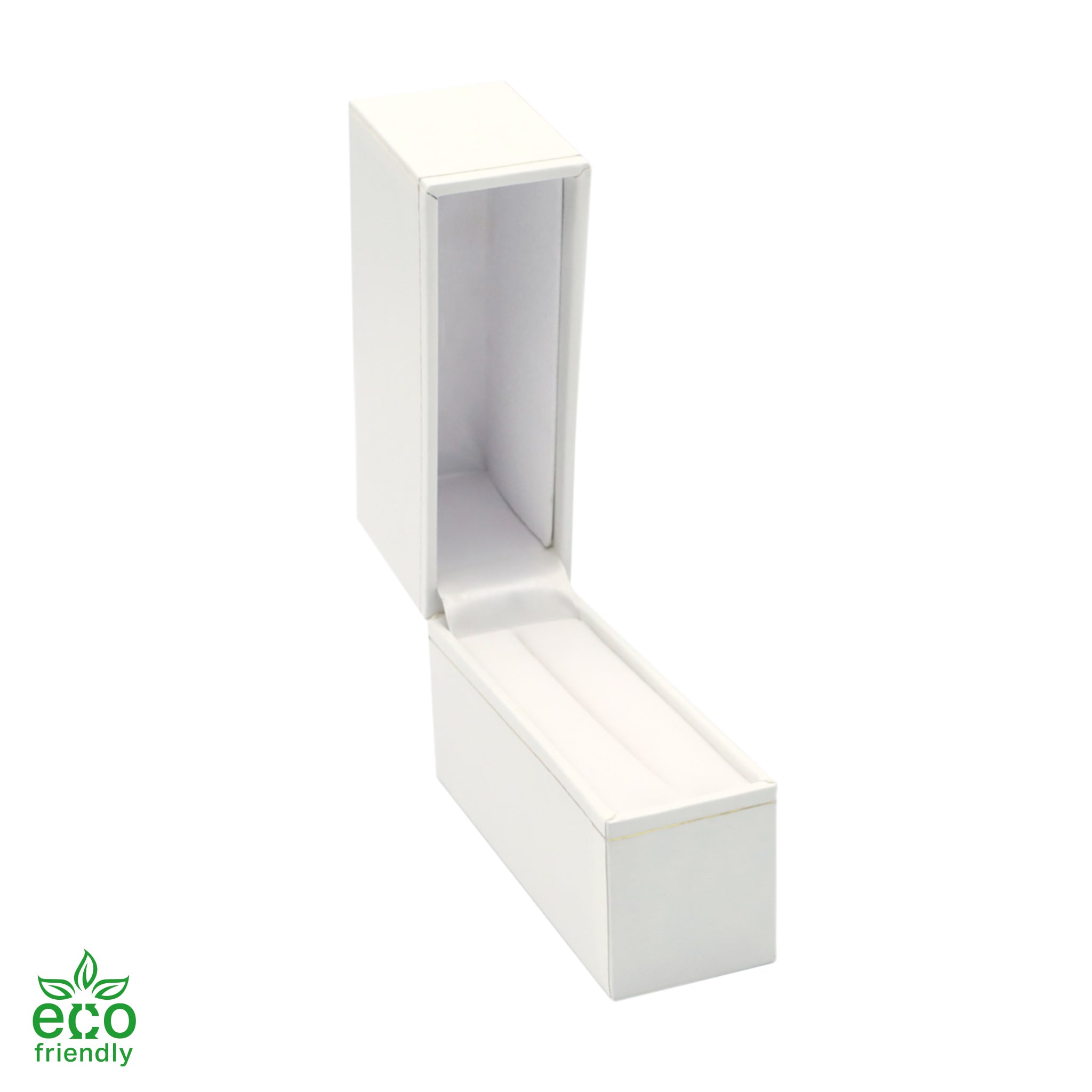 Eco-Friendly Paper-Covered Standing Bangle Box with Gold Accent