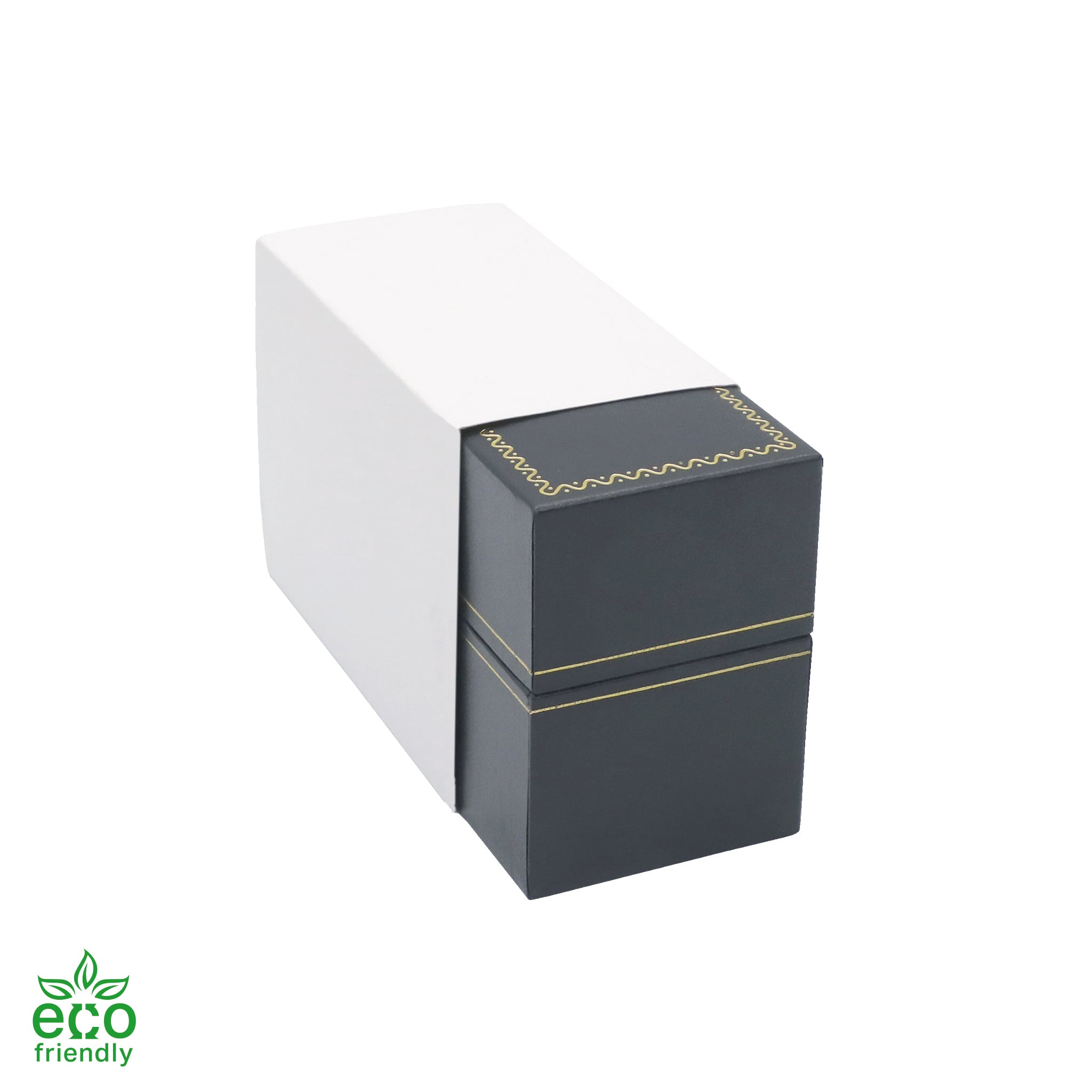 Eco-Friendly Paper-Covered Standing Bangle Box with Gold Accent